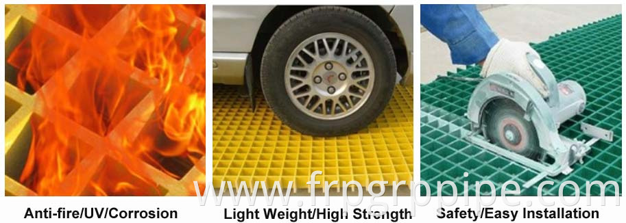 fiberglass gratings fiber reinforced plastic mesh sheets GRP grating price for walkway platform floor fence grating